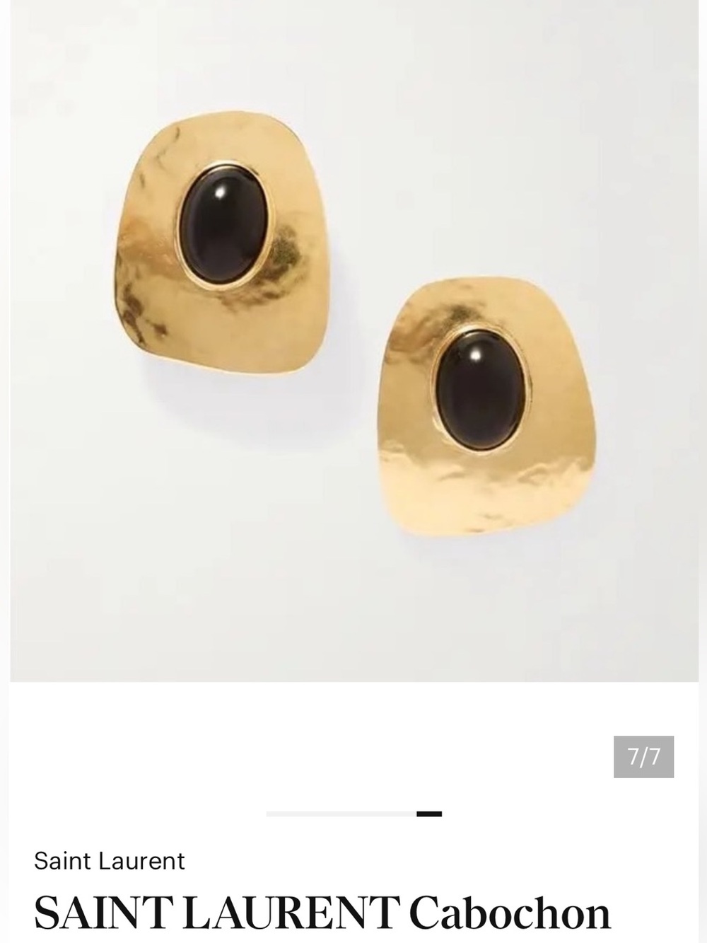 Vintage Gold Earrings with Black Cabochon Centers